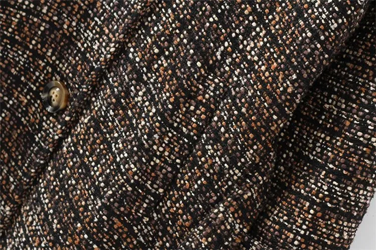 autumn winter new ladies tweed long jacket coat woman clothing