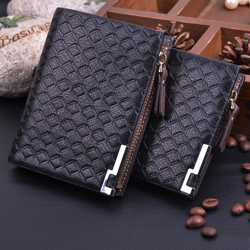 fashionable mens short wallet pu leather wallet for men Korean style purse