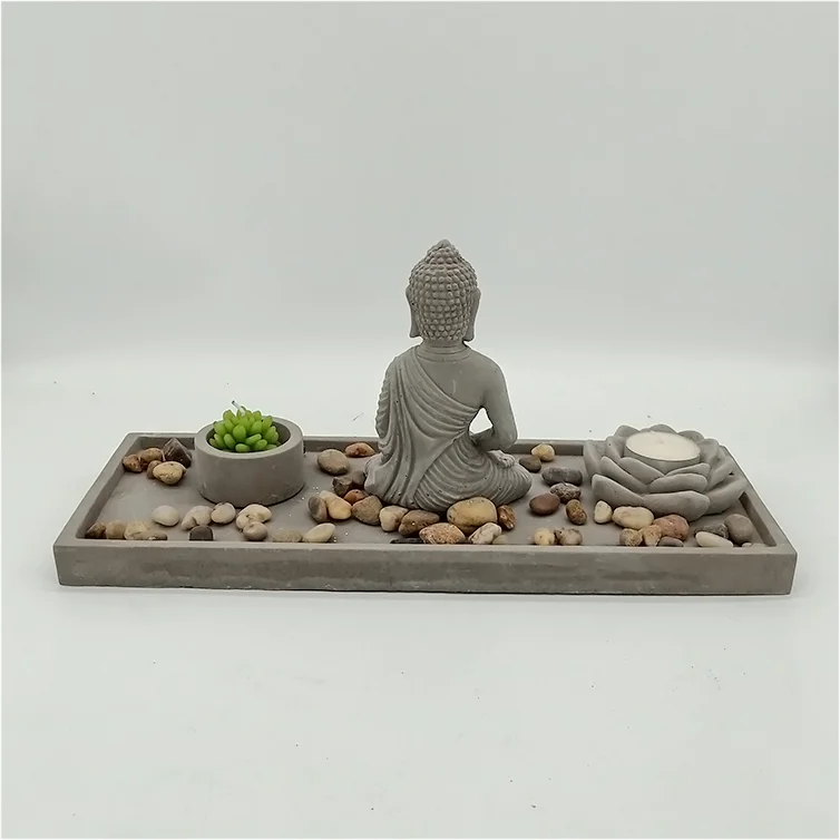 Handy Craft decor sitting buddha zen garden statues cement craft
