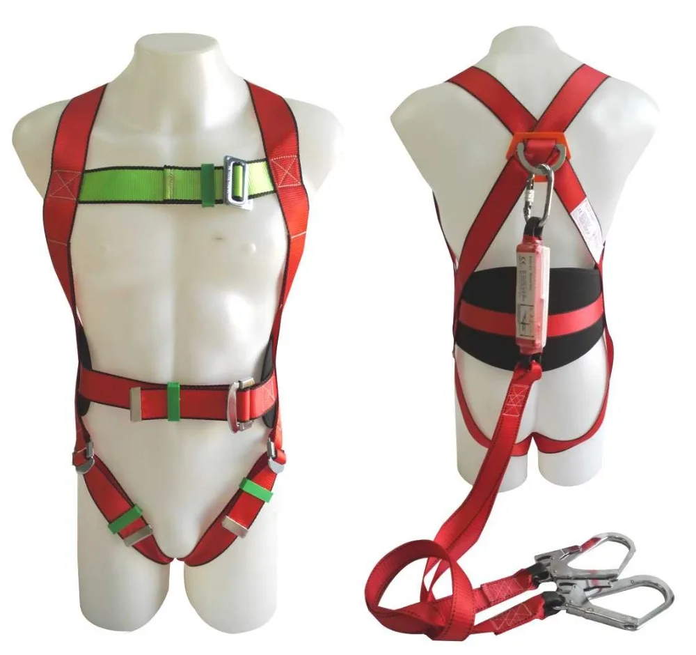 double lanyard full body harness for training fall protection