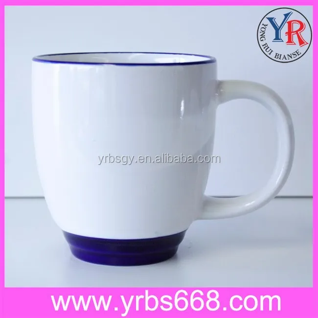 Сублимации керамическая кружка с цветной оправой и ручка фото