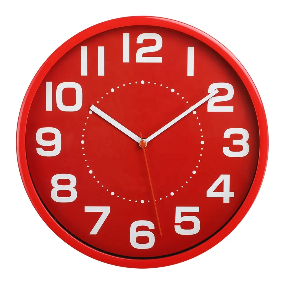 
Home Decoration Simple Round Design 10 inch Cheap Plastic Wall Clock 