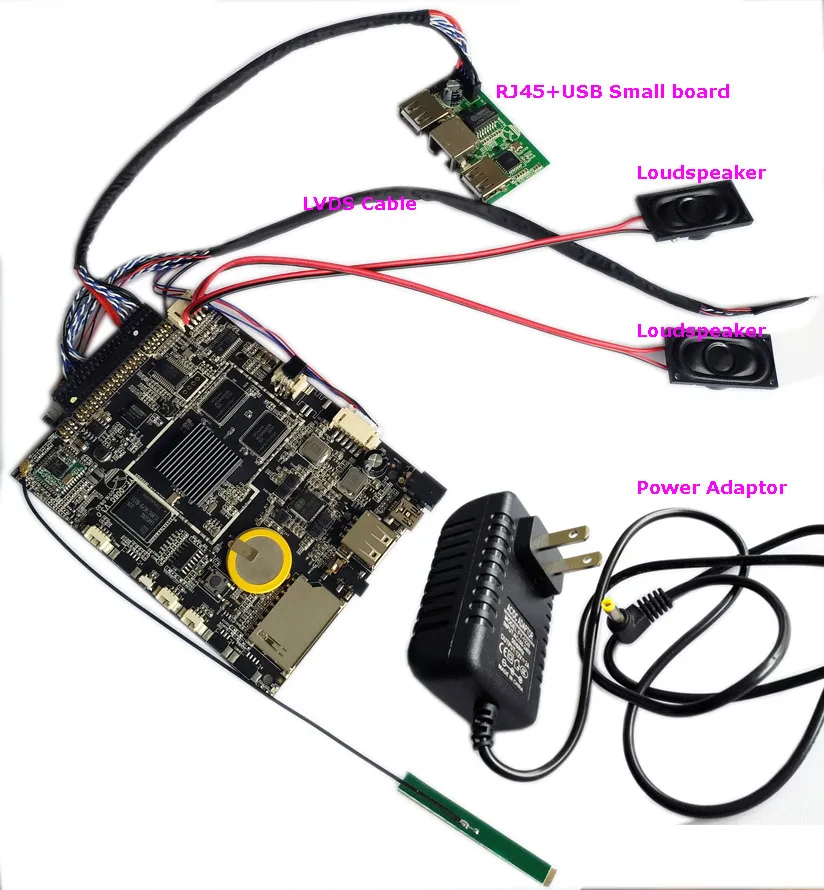 YF-006G Android Controller Board with POE Body Sensor,Multi-media Decoding, LCD Panel Driver, Ethernet, WIFI, Audio Amplifier