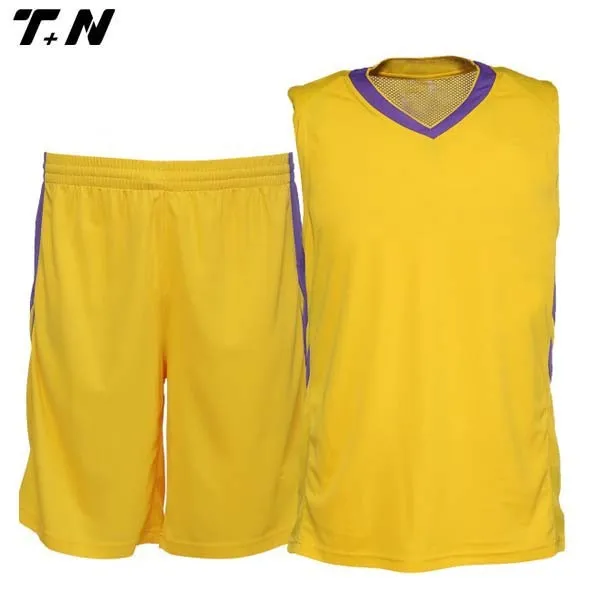 International wholesale cheap yellow basketball jersey