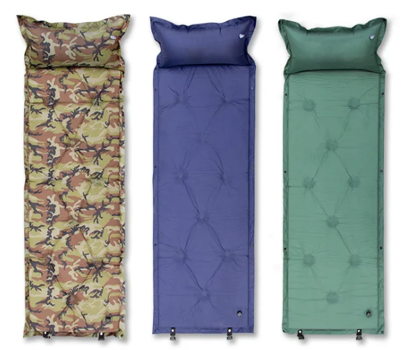 Single  Waterproof Sleeping Pad Inflatable Air Mat with Pillow