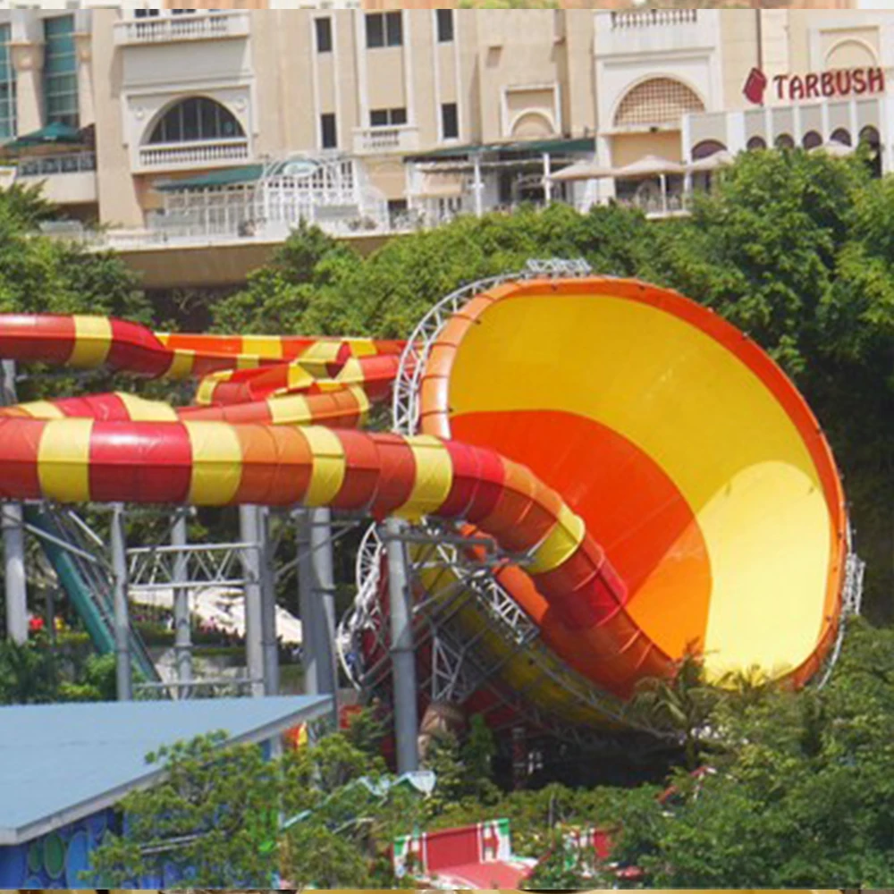 
Fiberglass Steel Pipe Big Cyclone Water Slide / Outdoor Adult Slides Equipment 