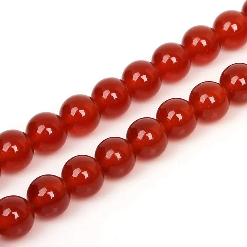 Wholesale round red natural agate stone agate beads