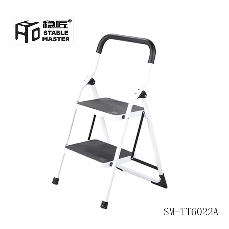 sliding 2 step 0.89m safety iron folding ladder with rubber feet for folding ladder SM-TT6022A