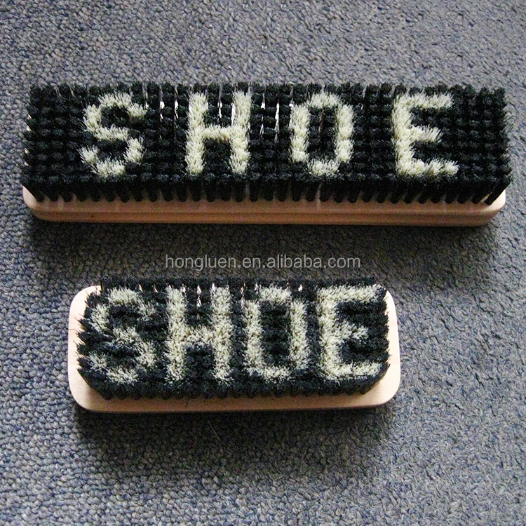 Household Custom Wooden Natural Bristle Horsehair Suede Animal Shoe Polish Cleaning Brush