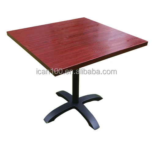 Factory Direct Selling Mahogany Wood Grain Outdoor Aluminium Dining Table