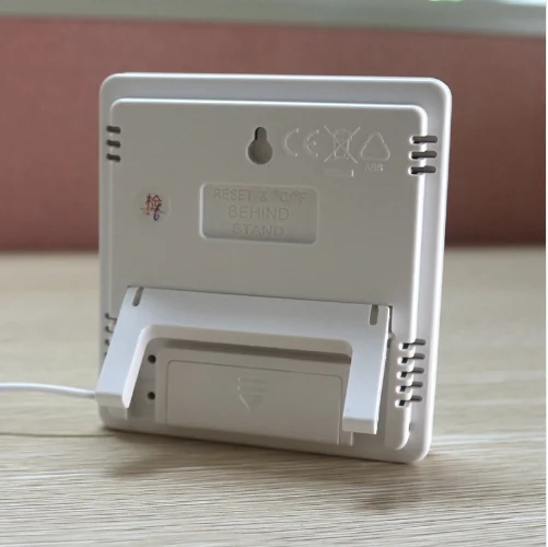 Digital LCD Thermometer Hygrometer Electronic Temperature Humidity Meter Weather Station Indoor Outdoor Tester Alarm Clock HTC-2