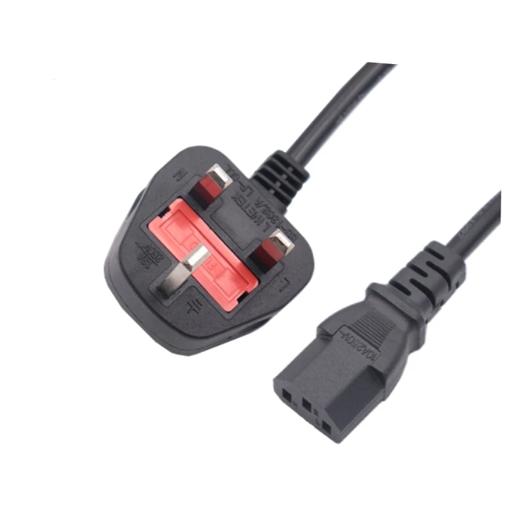 
Factory price 1.5m uk power cord with PVC for computer power cord BS plug 