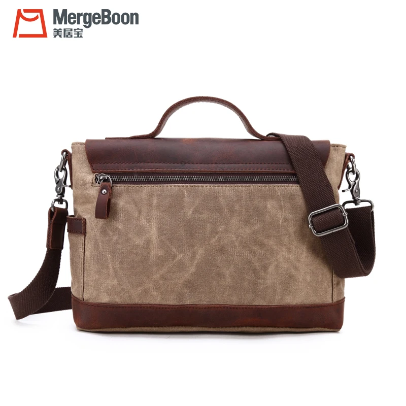 Design retro genuine leather computer laptop briefcase men