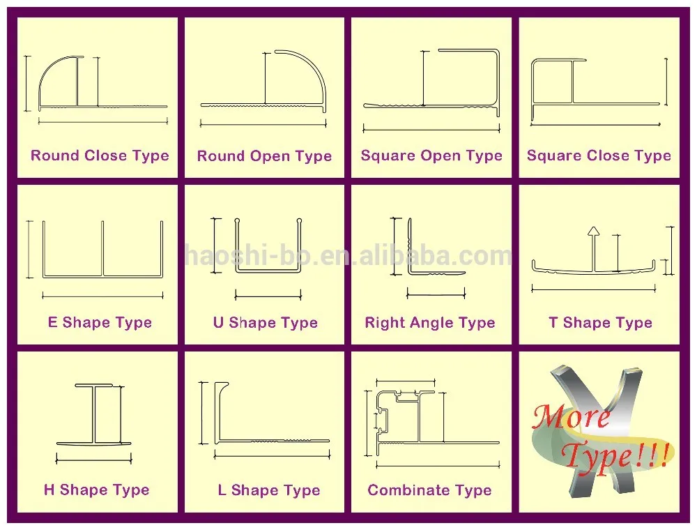 Bathroom design metal edging strips trim for step floor tiles in silver colour