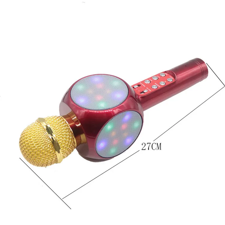 Wireless Microphone Karaoke Portable Disco Light LED Loud Speaker Singing Machine For Kids iPhone Android Smartphone