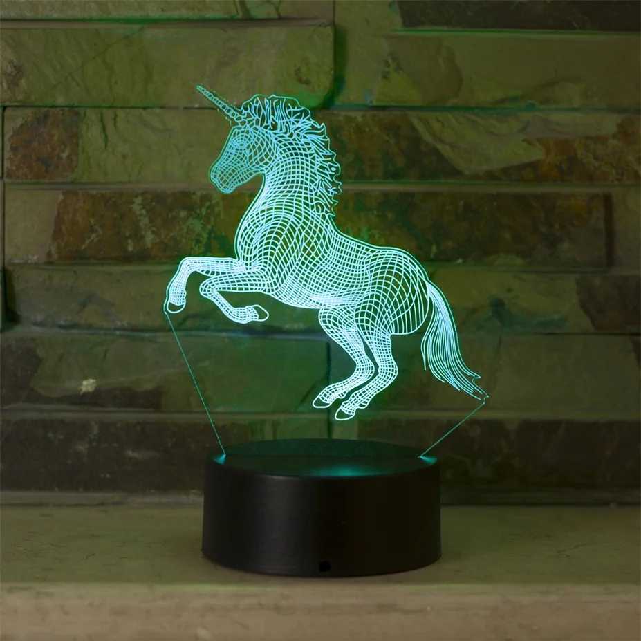 3d Illusion Led Unicorn Night Light