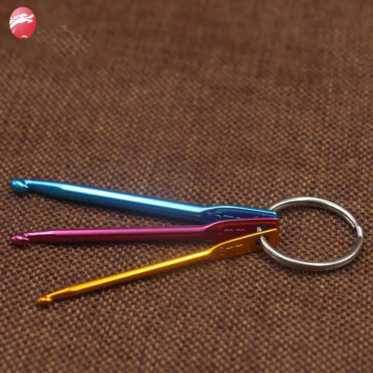 
Custom Single Head Hand Sewing Tools Aluminum Crochet Hook For Keychain 