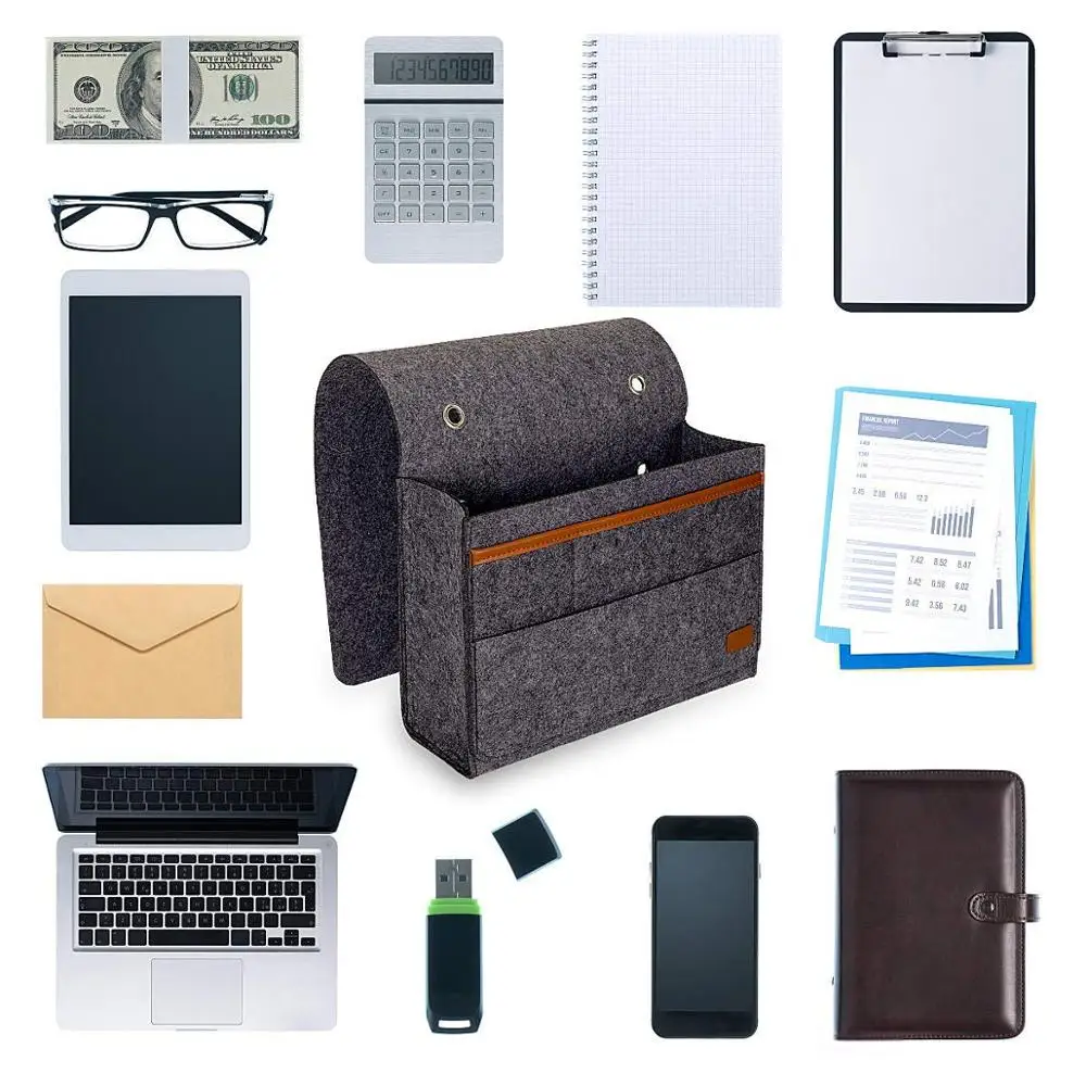 Home Sofa Desk Bedside Caddy Storage Organizer Felt Magazine Holder