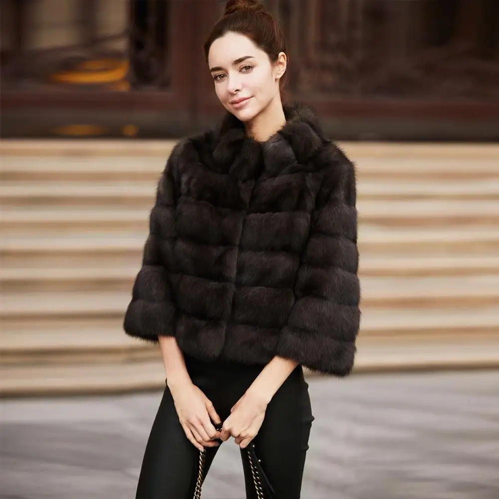 custom women winter faux fur coat  wholesale fashion high quality faux fox fur coat  Factory price Shenzhen Lily Cheng
