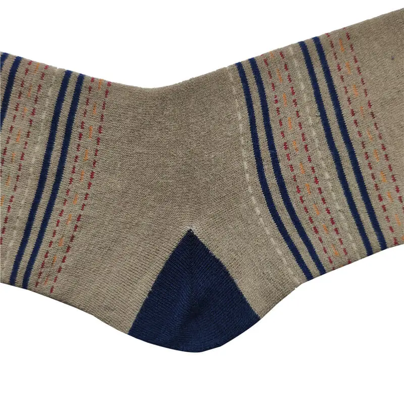 Womens Thick Bamboo Breathable Boot Work Socks,Mid Calf and Line of Dashes Stripe