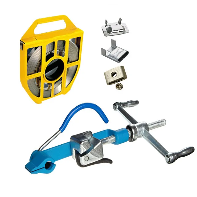 screw type manual strapping packing tensioner stainless steel banding tool for cable ties