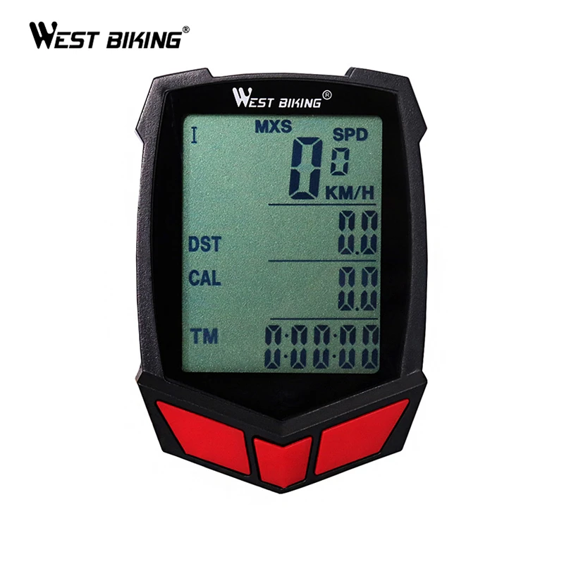 
WEST BIKING Bike Computer Mount 20 Functions Speedometer Odometer Cycling Computer Waterproof Wireless Exercise Bicycle Computer 