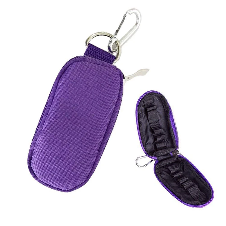 Essential Oil Carrying Case Travel Home 10 Roller Bottles Soft Carrier bag Keychain Storage Organizer Bag Essential Oil Case