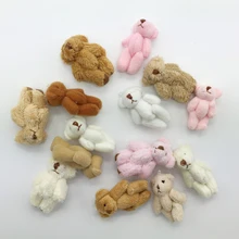 14PCS Lot 4cm 3 Style Mixed Color Super Cute Mini Joint Plush Bear Kid Toys Stuffed