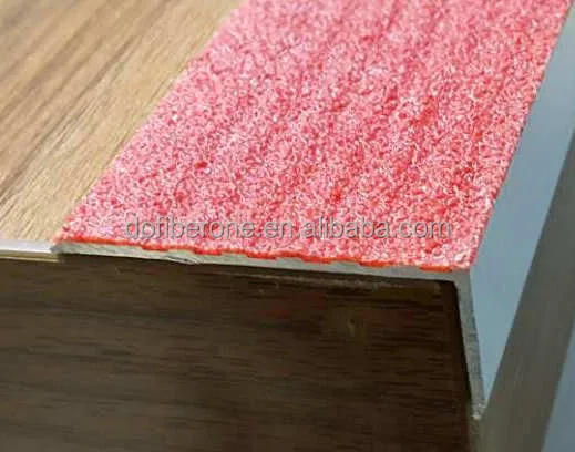 anti skid carborundum and rubber insert aluminum stair nosing