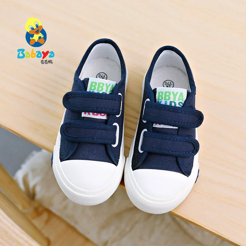 
1002 HUANQIU Slip on comfortable canvas children school shoes 