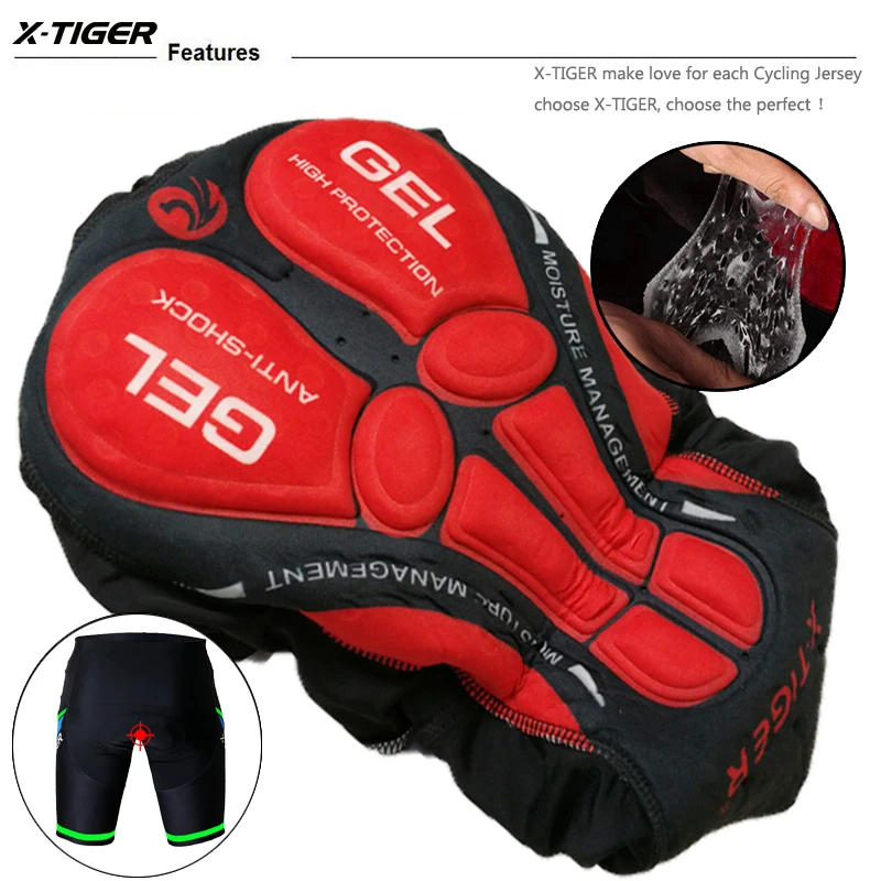 Спортивные велосипедные шорты X-Tiger, велосипедные шорты с 3D гелевыми вставками, велосипедные шорты, велосипедные брюки
