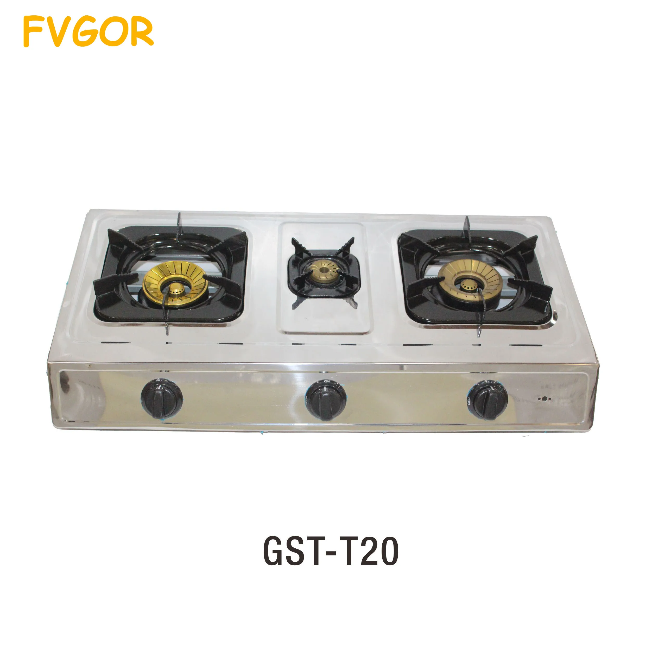 GST-T20 FVGOR, горячая Распродажа с завода, большая солнечная плита с 3 ГОРЕЛКАМИ, газовая плита