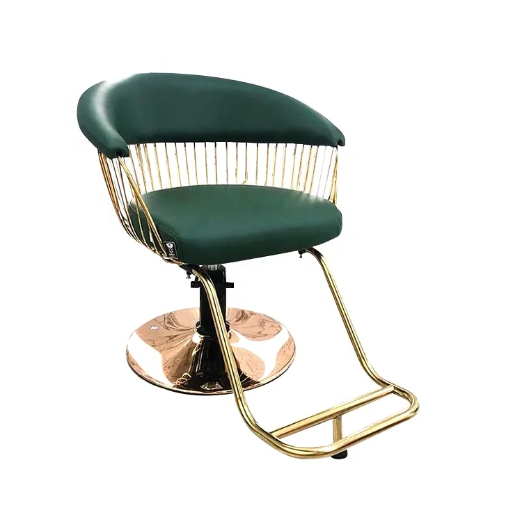 Pengde Simple Vintage Antique Portable Reclining Styling Salon Green Barber Chair