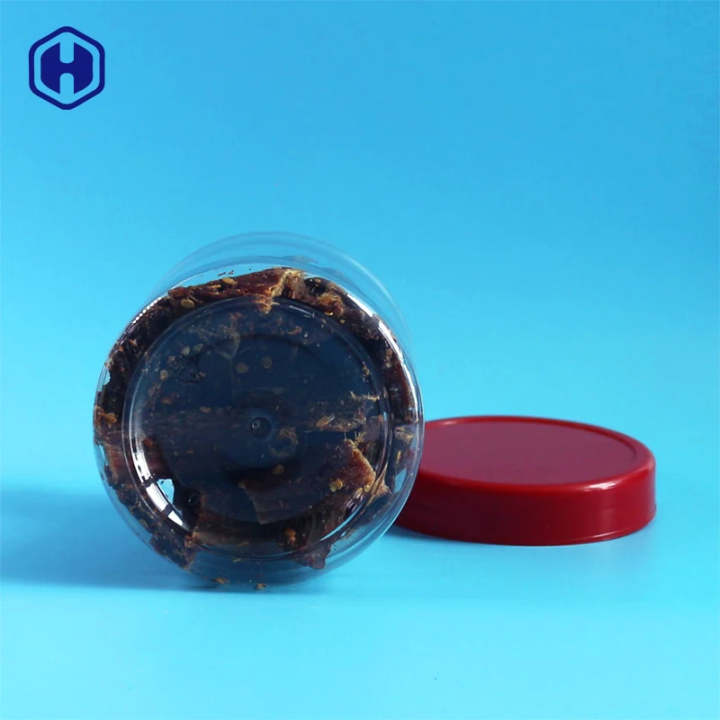 760ml round biscuit red top lid canning food grade PET plastic jar for biscuits packaging containers