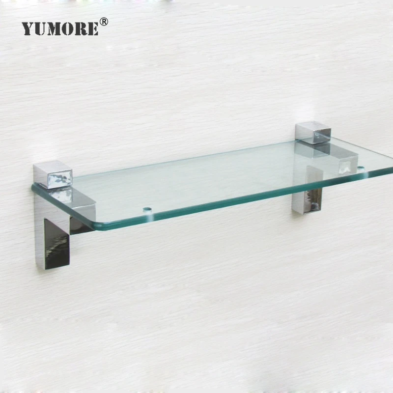 F-shaped low price customizing zinc alloy jars wall mounted glass shelf clamp