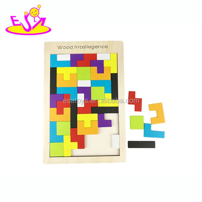 high quality educational toy wooden brain blocks puzzle for children W13A102