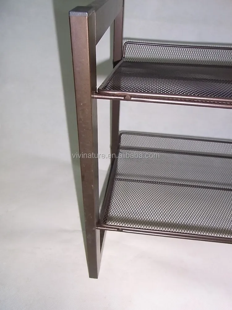 4 Tier Metal Steel Mesh Multi-Functional  Shoe Rack Shoe Storage Organizer for Living Room Entryway