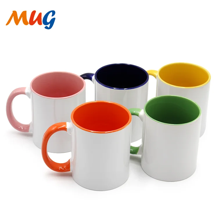 wholesale zibo factory produce 11oz white blank  sublimation mug ceramic coated coffee cup ceramic mug