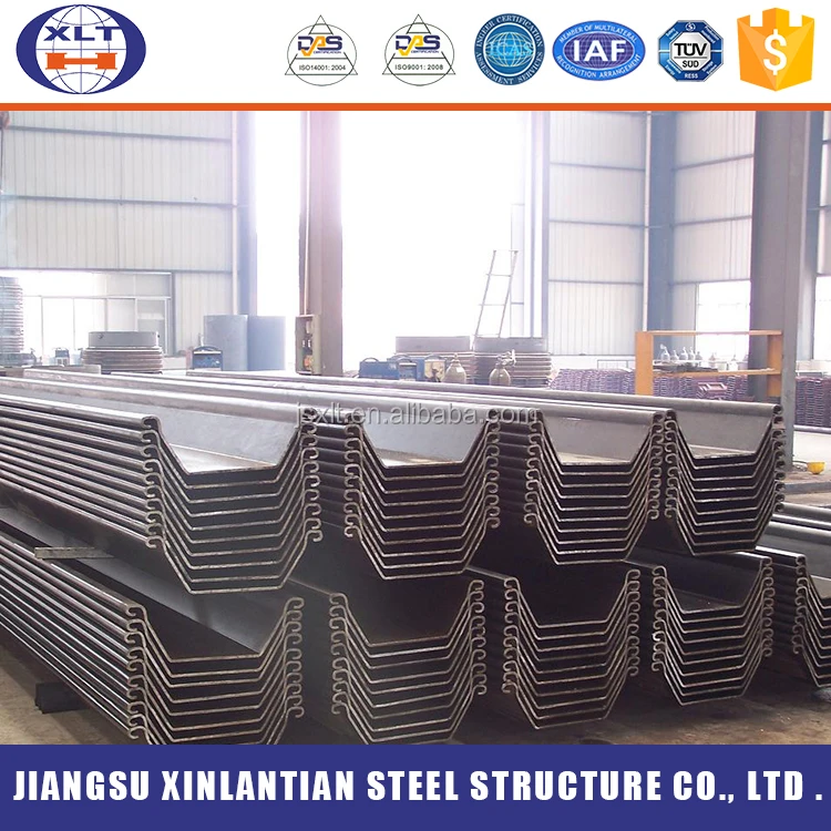 Гидротехнических используется горячекатаный U-образный стальной лист кучи