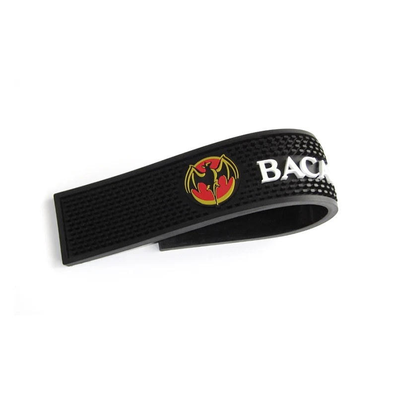 
Top Custom Made Logo BACARDI soft Pvc Personalized Soft Rubber Beer Bar Drip Spill Mat 
