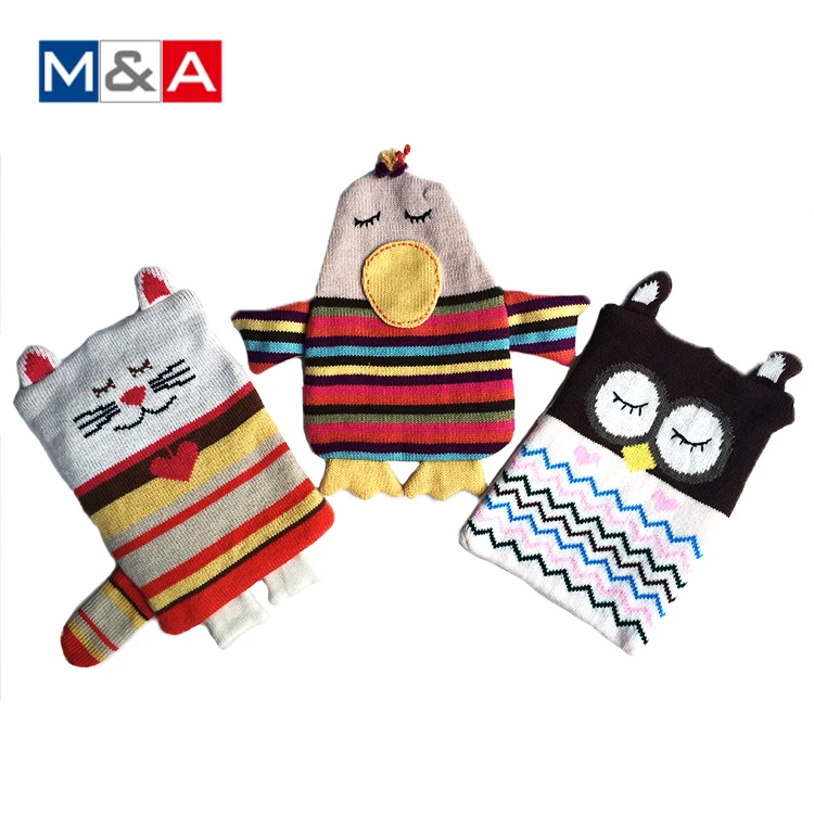 Plush animals insulated hot water bottle cover of lovely white bear