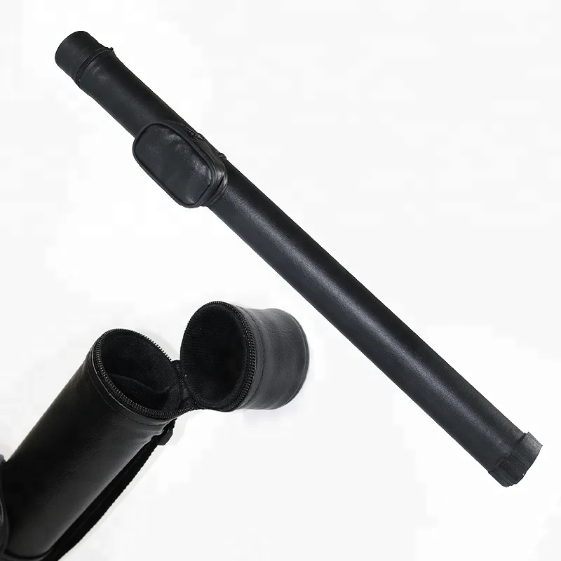 Black leather 1/2 pool sport billiard cue case with cheap price