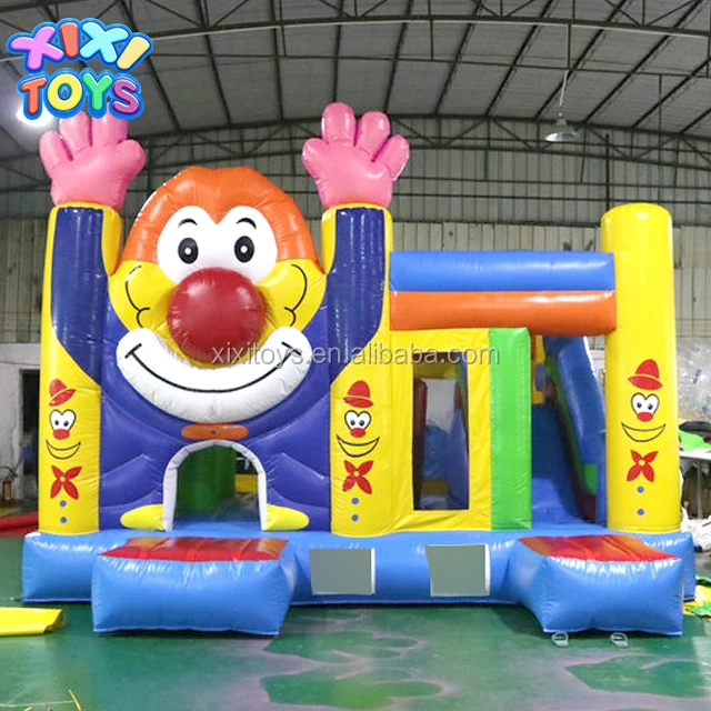 XIXI TOYS Inflatable Clown Bouncy Castle Combo With Slide for Children Event, Attractive Kids Jumper House for Sale