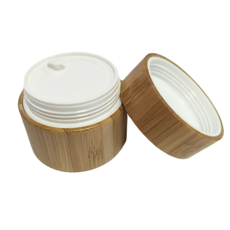 30g 50g 100g 150g Round Plastic Inner Face Cream Bamboo Cosmetic Container