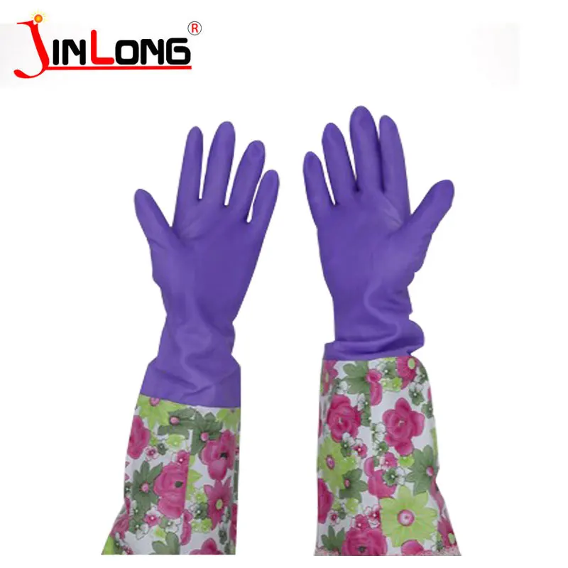 dishwashing  Household gloves laundry rubber sleeves housework tight long gloves
