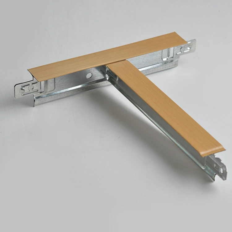 Wooden Ceiling T Grid wood design T-Bar for Suspended Ceiling