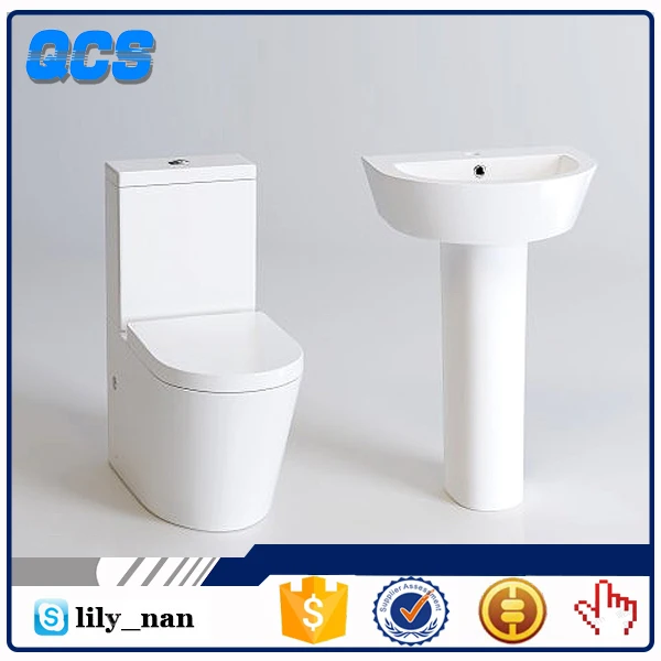 
Toilet and Pedestal Basin Suite Ceramic Bathroom Wash Down Contemporary JCBS-001 Jincheng 3 Years Floor Mounted CN;HEB Modern 