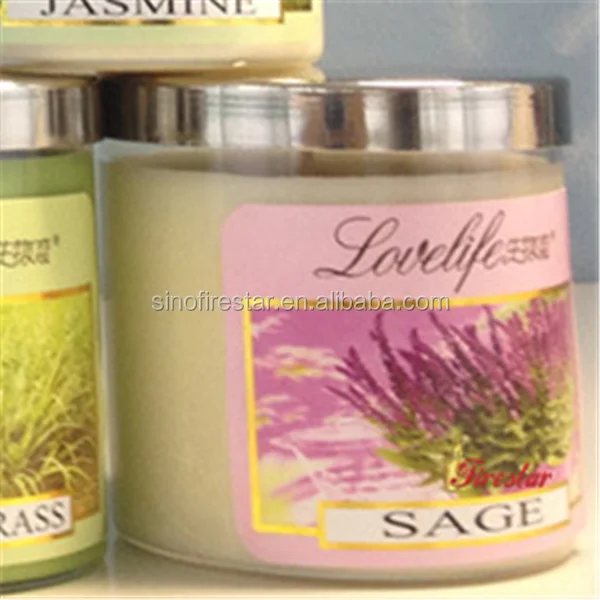 
soy wax sage essential oil glass candle 