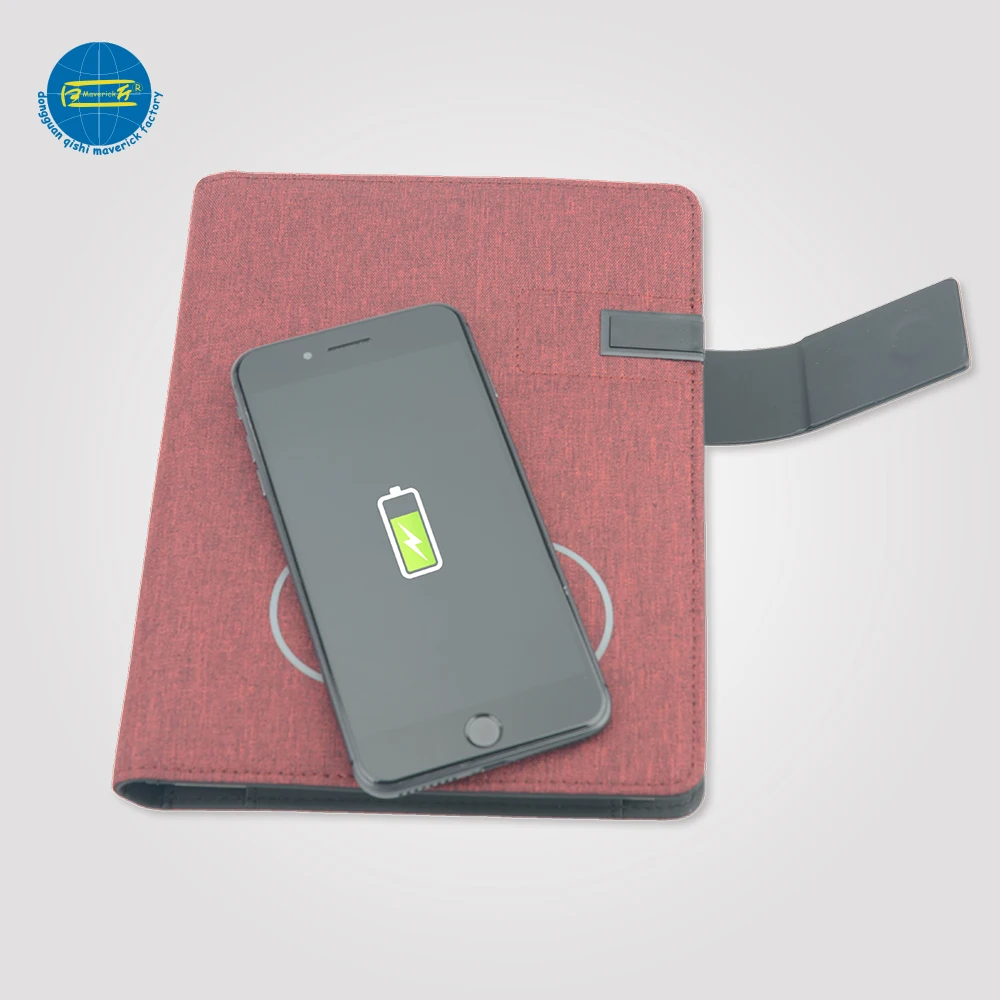 wireless charging a5 size  folder with notebook