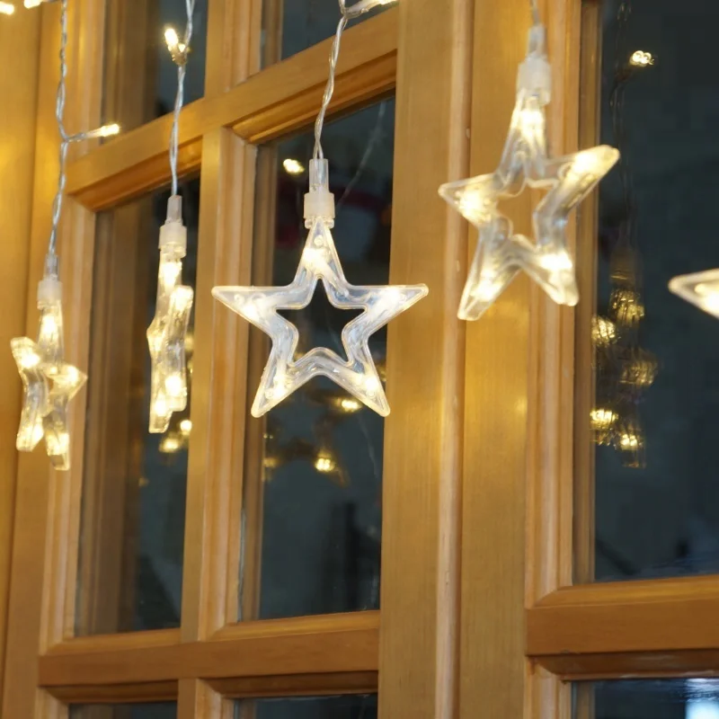 Evermore Outdoor Cheap Decorative LED Star Window Curtain Lights For Wedding